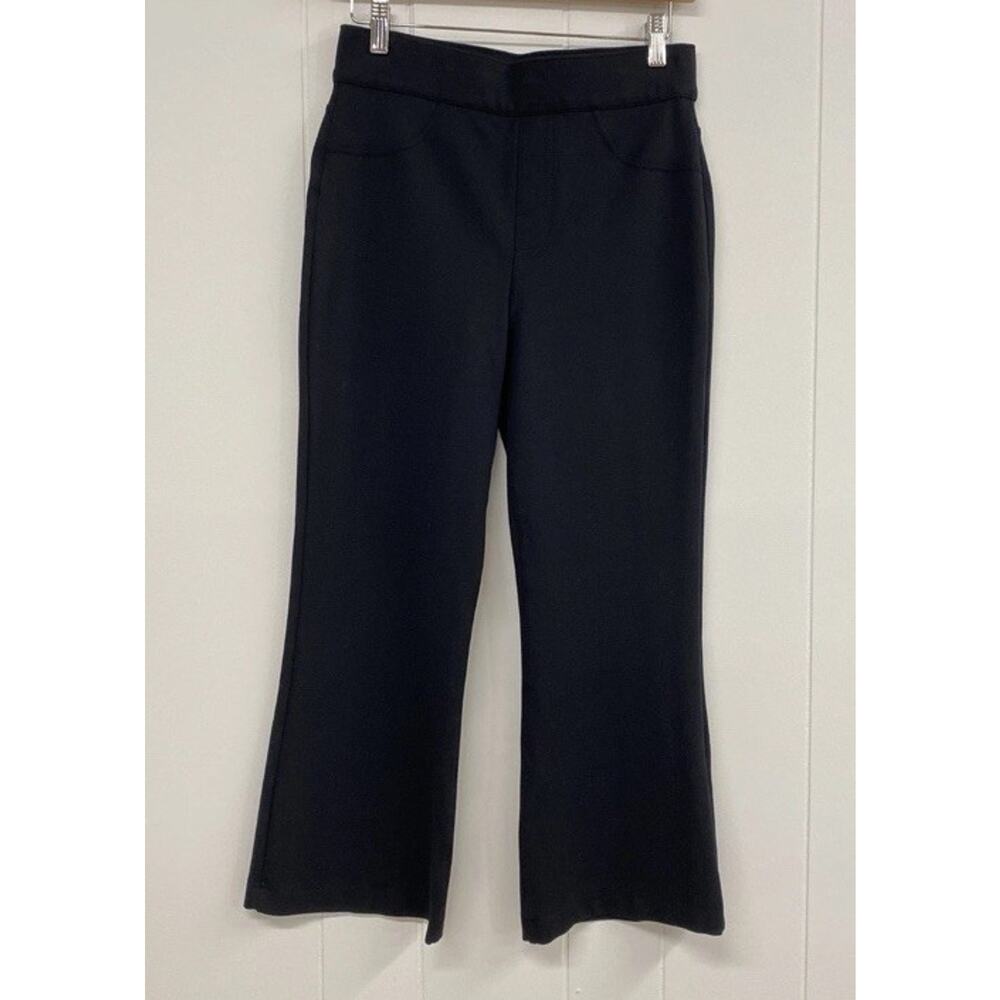 Spanx The Perfect Black Pants Sz Small Cropped Ponte Flare Stretch Career Office